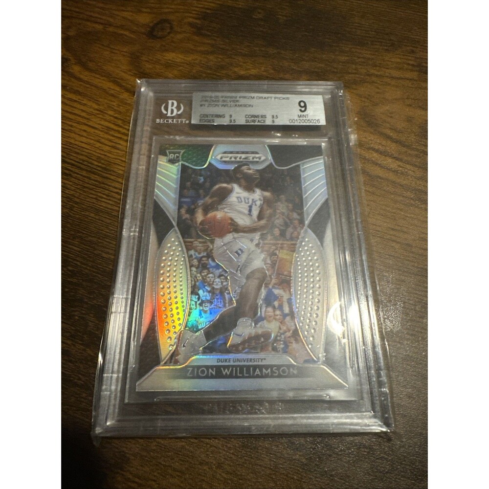 Zion Williamson 2019 Prizm Draft Picks Prizm Silver Rookie RC #1 BGS 9